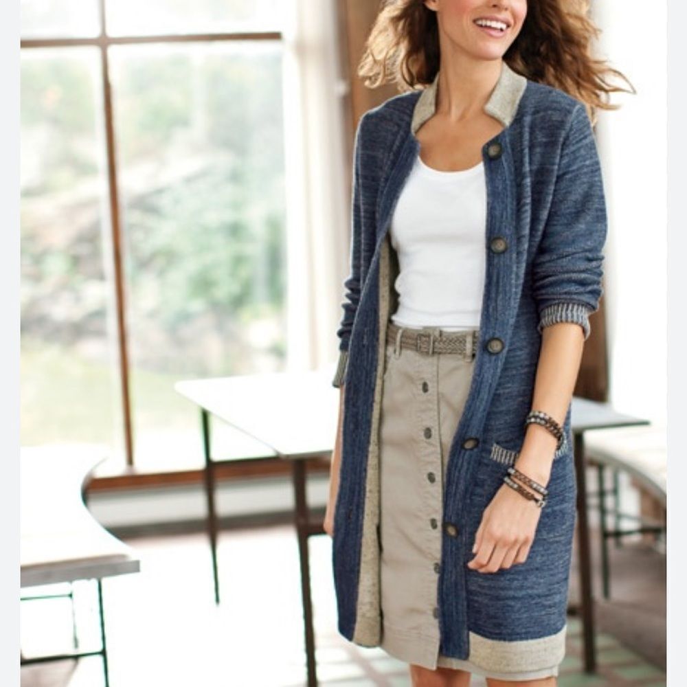 J.Jill Sweater Cardigan Duster Linen Blend XS